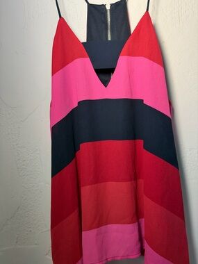 Express Colorful V-neck Spaghetti Strap / zipper Cami -summer fun